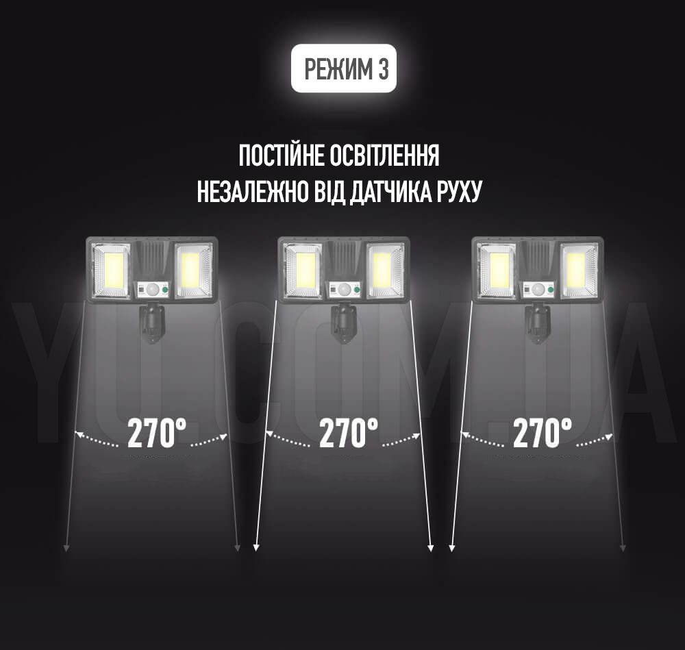 Ліхтар світлодіодний на сонячній батареї Bailong Solar день-ніч BL-JLP-2180 з широким кутом освітлення